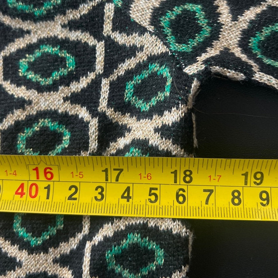 Louie Lucie Large Cardigan Blue Gold Button Up Cotton Blend 2 piece set