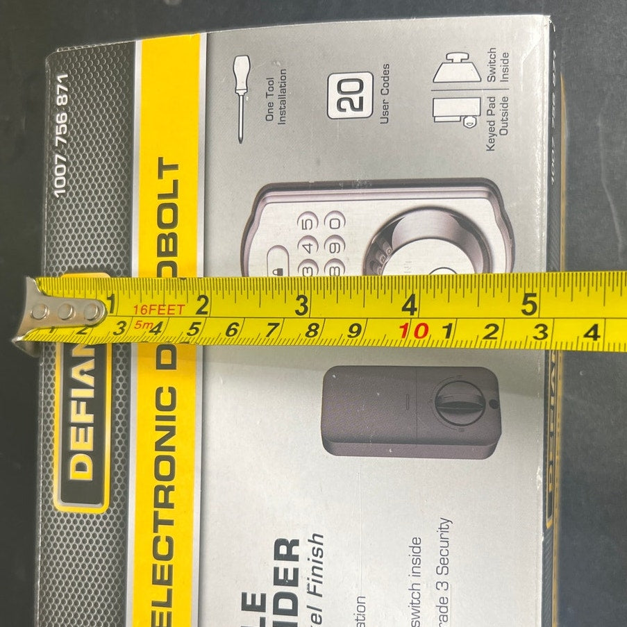 Defiant Electronic Deadbolt Single Cylinder NEW Satin Nickle Finish