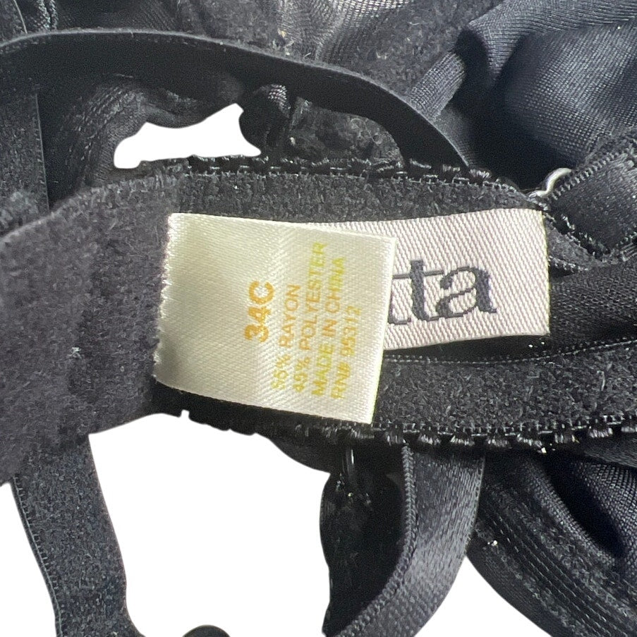 Biatta Black 34C Push Up Bra Adjustable Straps