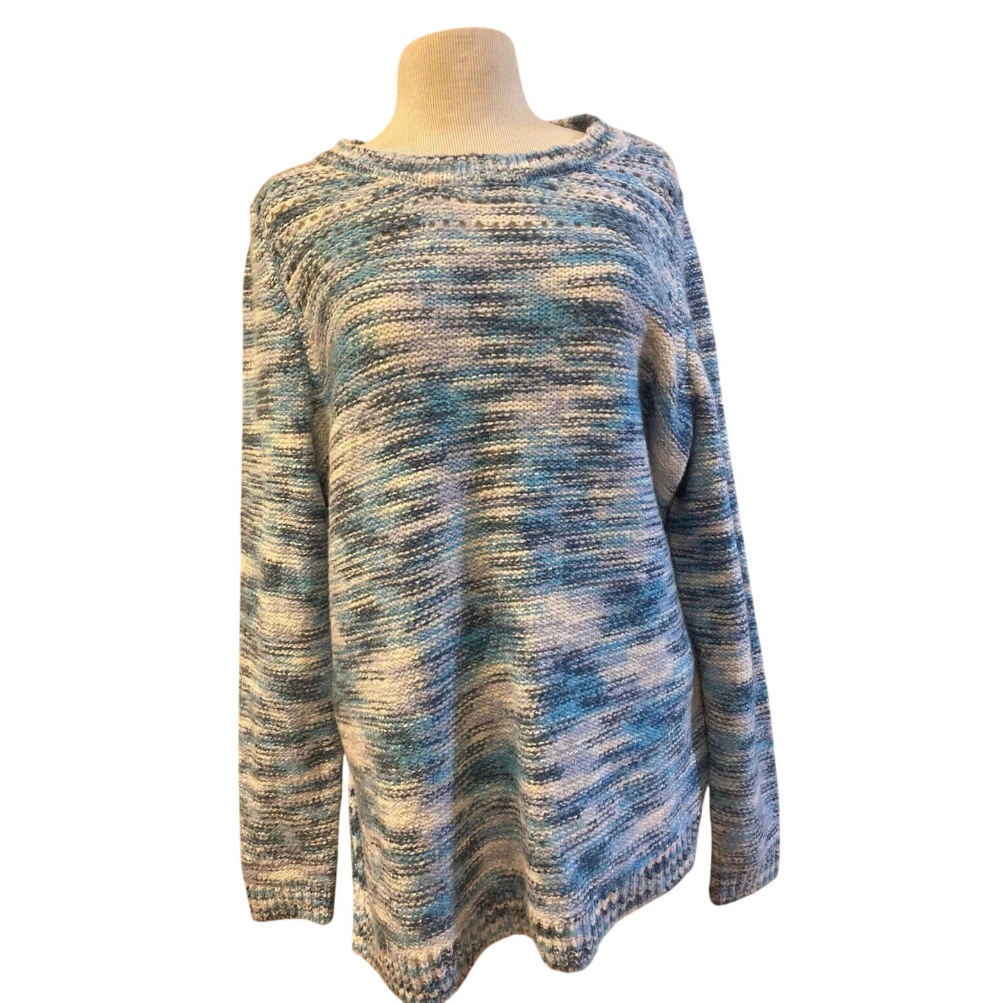 Lane Bryant Blue, White, Aqua Woven Sweater Size 14/16 - NWT $59