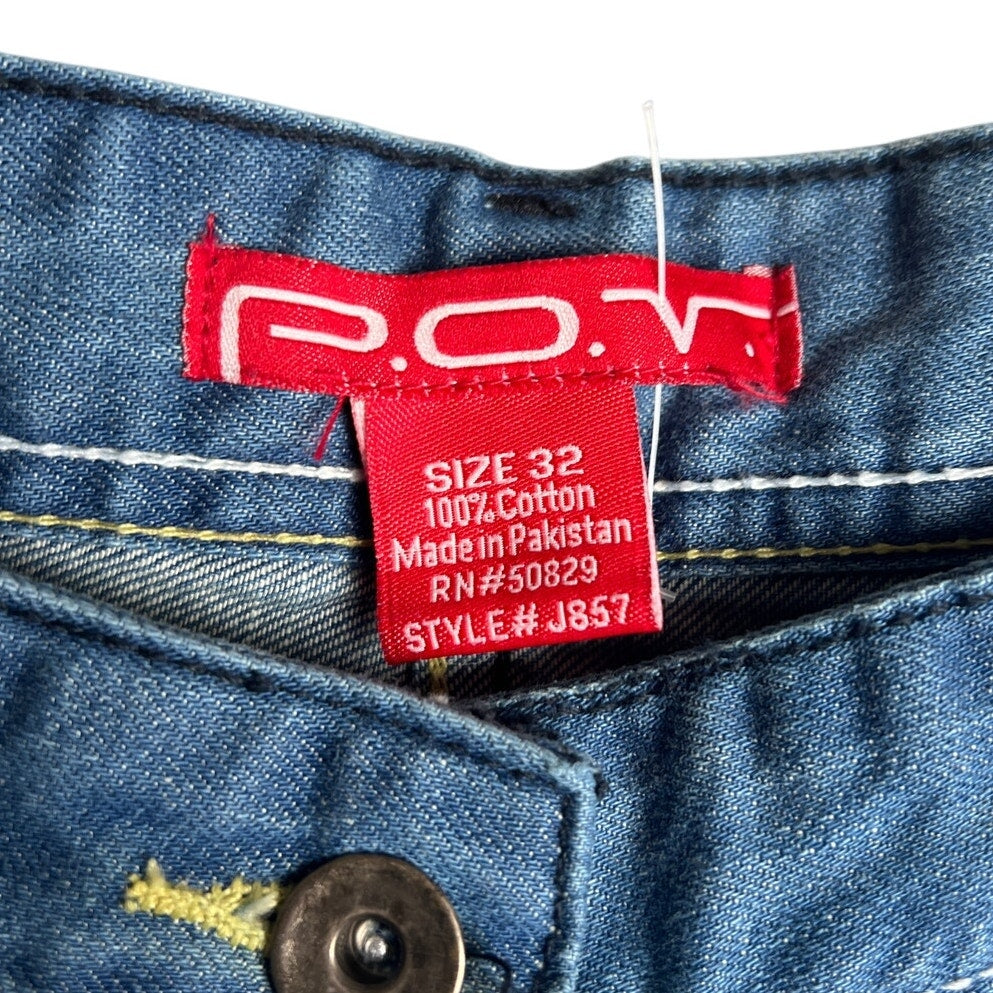 P.O.V. Size 32 Pants 100% Cotton Urban Distressed Jeans