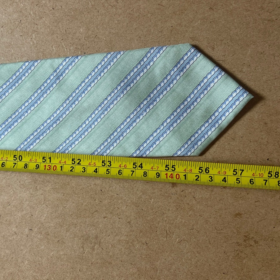 Vineyard Vines Men Green/Blue Striped Tie 100% Silk