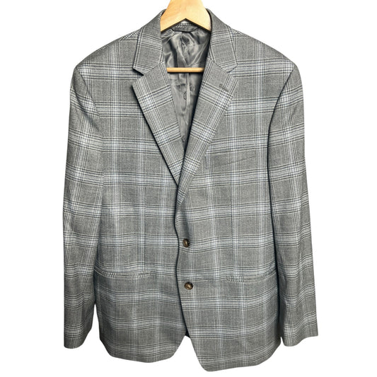 Unbranded Made In Vietnam Plaid Gray Suit Blazer *Dimensions In Pictures*