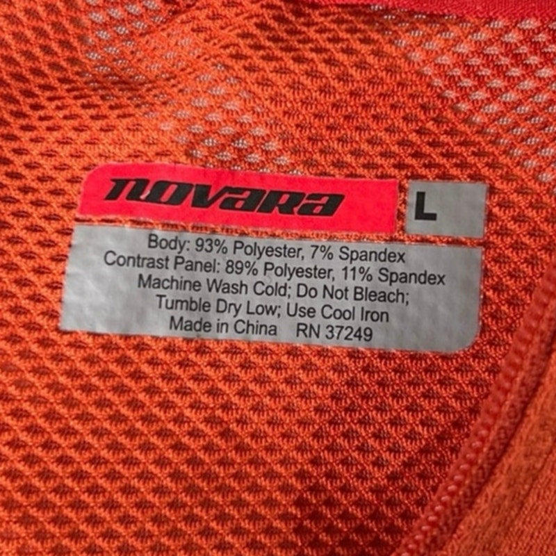 Novara Size Large Cycling Short Sleeve Active Jersey Shirt Orange Men’s