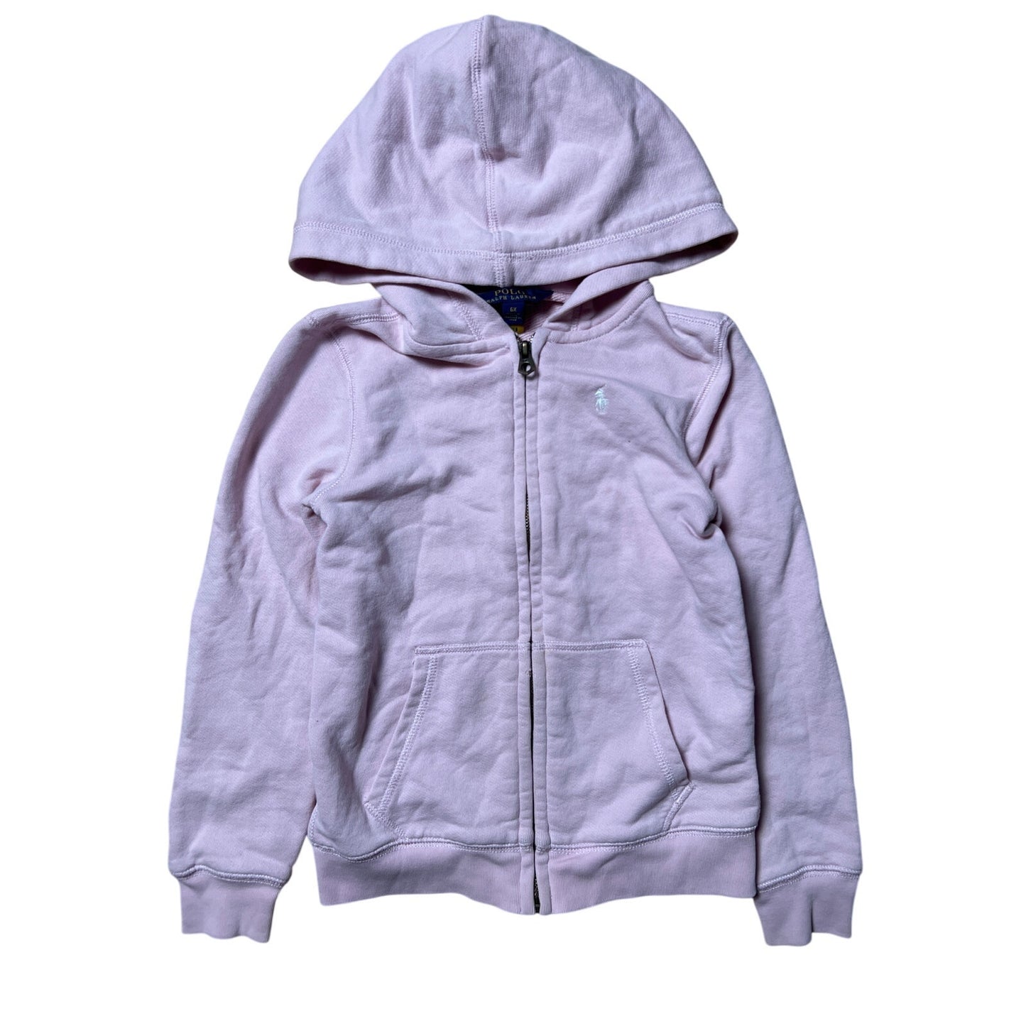 Polo Ralph Lauren Baby Pink Sweatshirt Women's Size 6X Hooded Zipper Logo