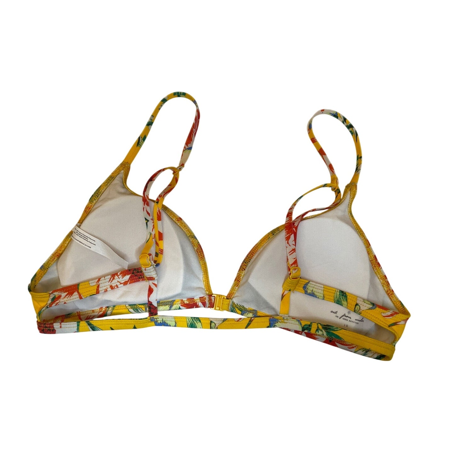 OUT FROM UNDER Women's Size L Sweetheart Yellow Floral Underwire Bikini Top NWOT