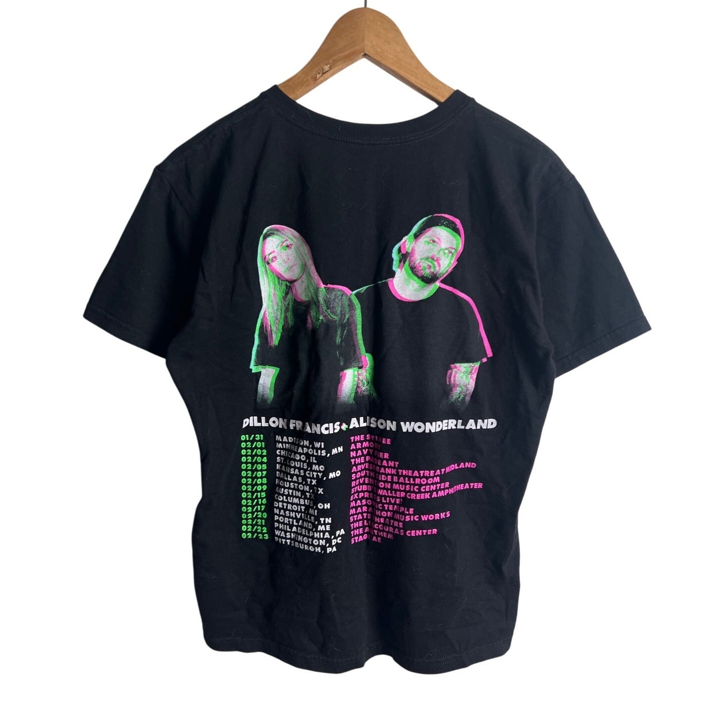 DGAFOS Men's S Black Graphic Print Lost My Mind Tour Dillon Francis