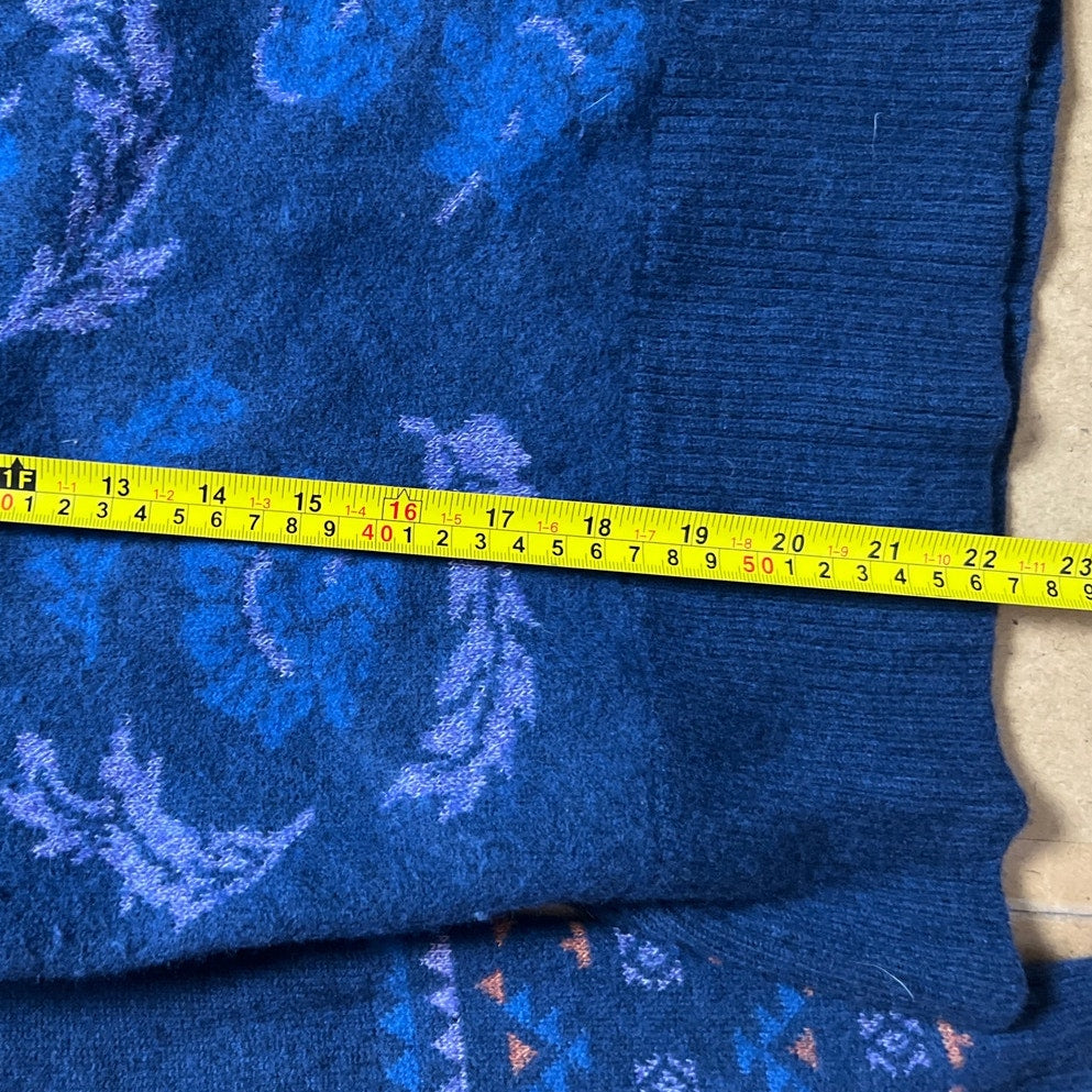 Sundance Galaxy Delight Surplice Soft Sweater Faux Wrap Merino Wool Blend SZ L