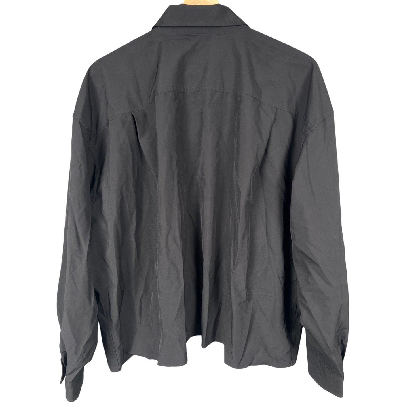 Athleta XL Button Down Black Long Sleeve Oversized Women's