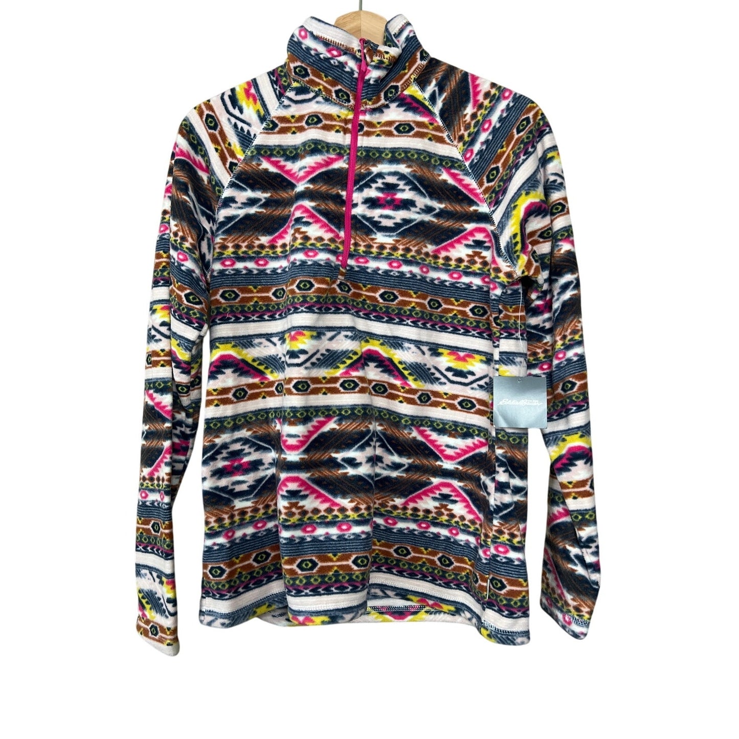 NWT Eddie Bauer Women’s M Southwest Multi-Color Fleece Pullover Quarter Zip