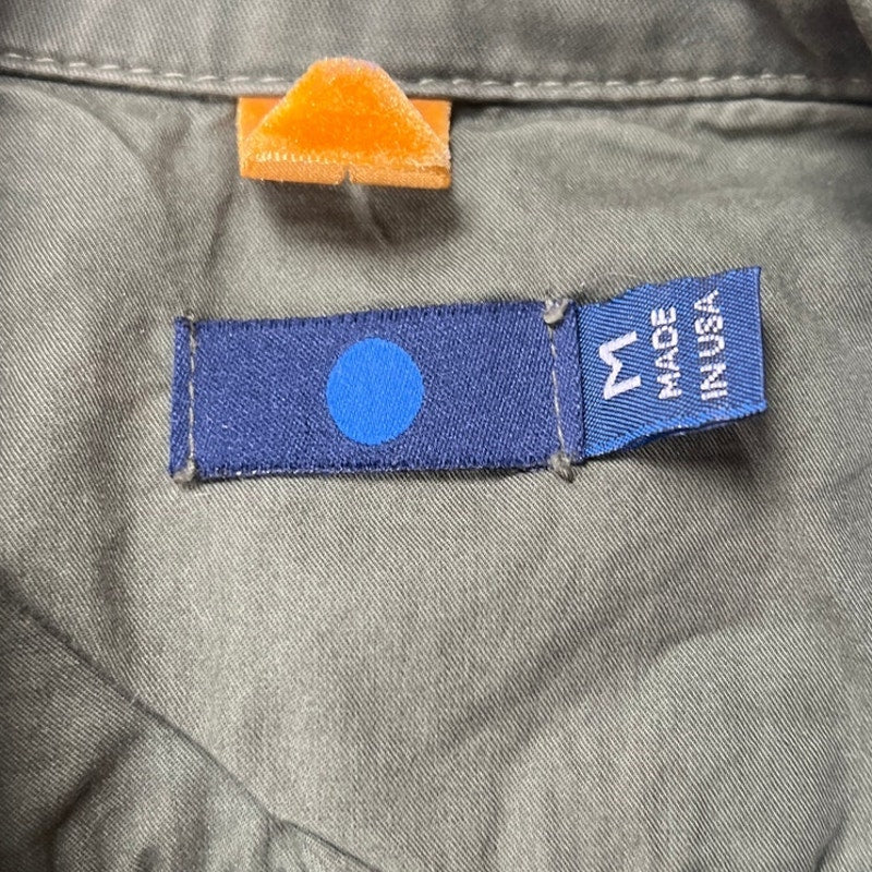 Vintage Blue Dot Green Field Jacket Inspired Women Size M