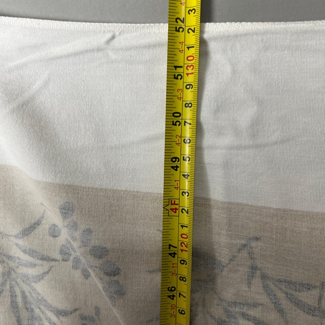 Vintage Cotton Tablecloth Mid Century Leaf Print Red Orange 56x52