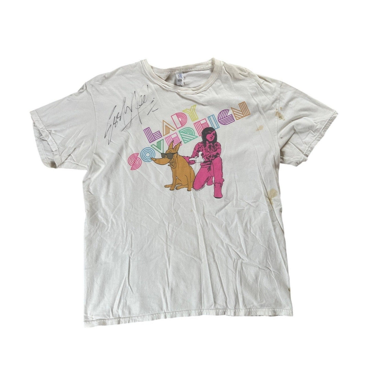 Lady Sovereign White T-Shirt With Graphic Men Size
