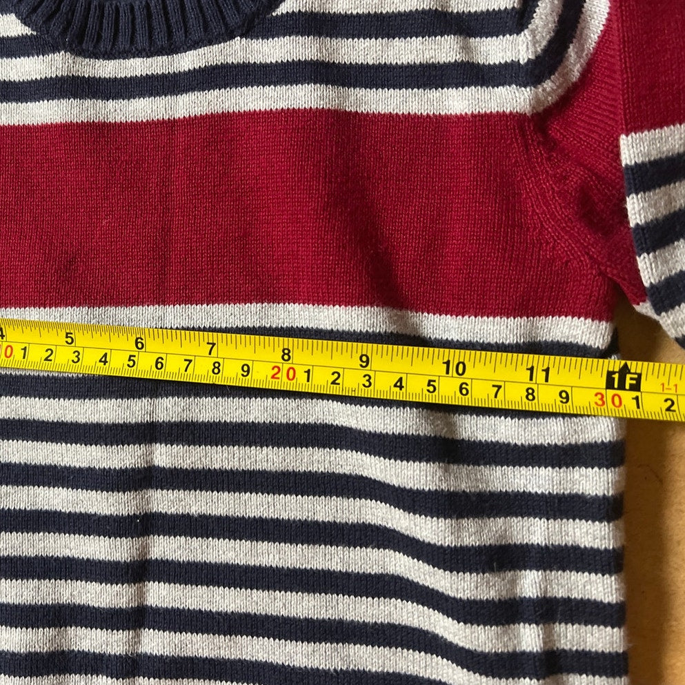 Janie and Jack Navy Red and Gray Striped Sweater Toddler Size 4