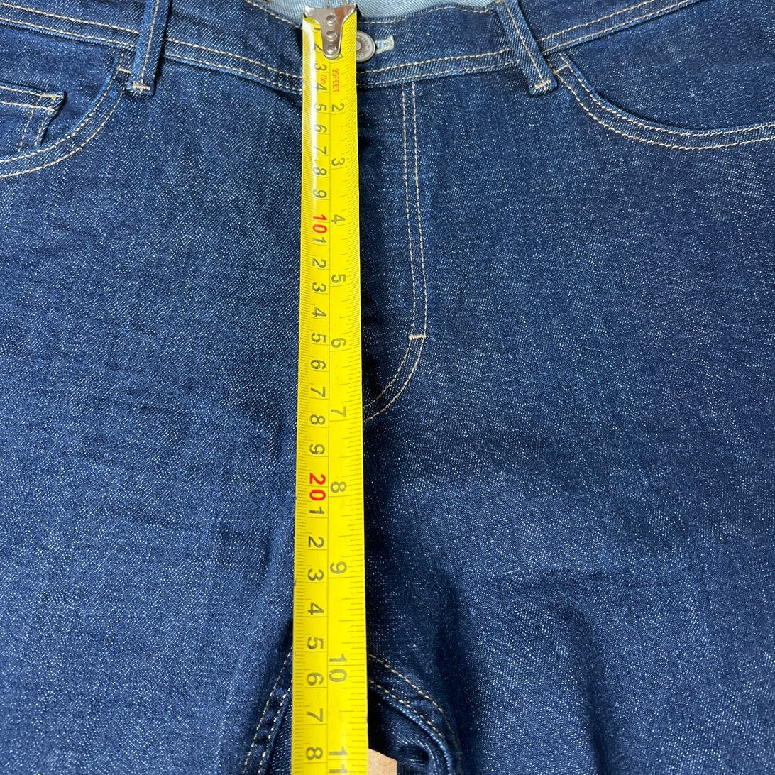 Massimo Dutti Size 34 Cropped Hem Dark Wash Straight leg Blue Jeans