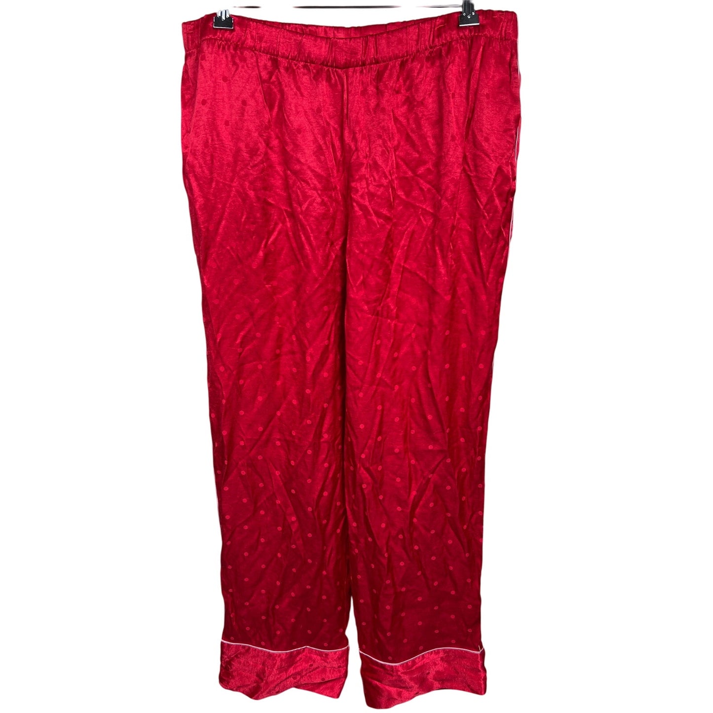 Victoria Secret Size Large Pajama Bottom Sleep Pants Satin Polka Dot