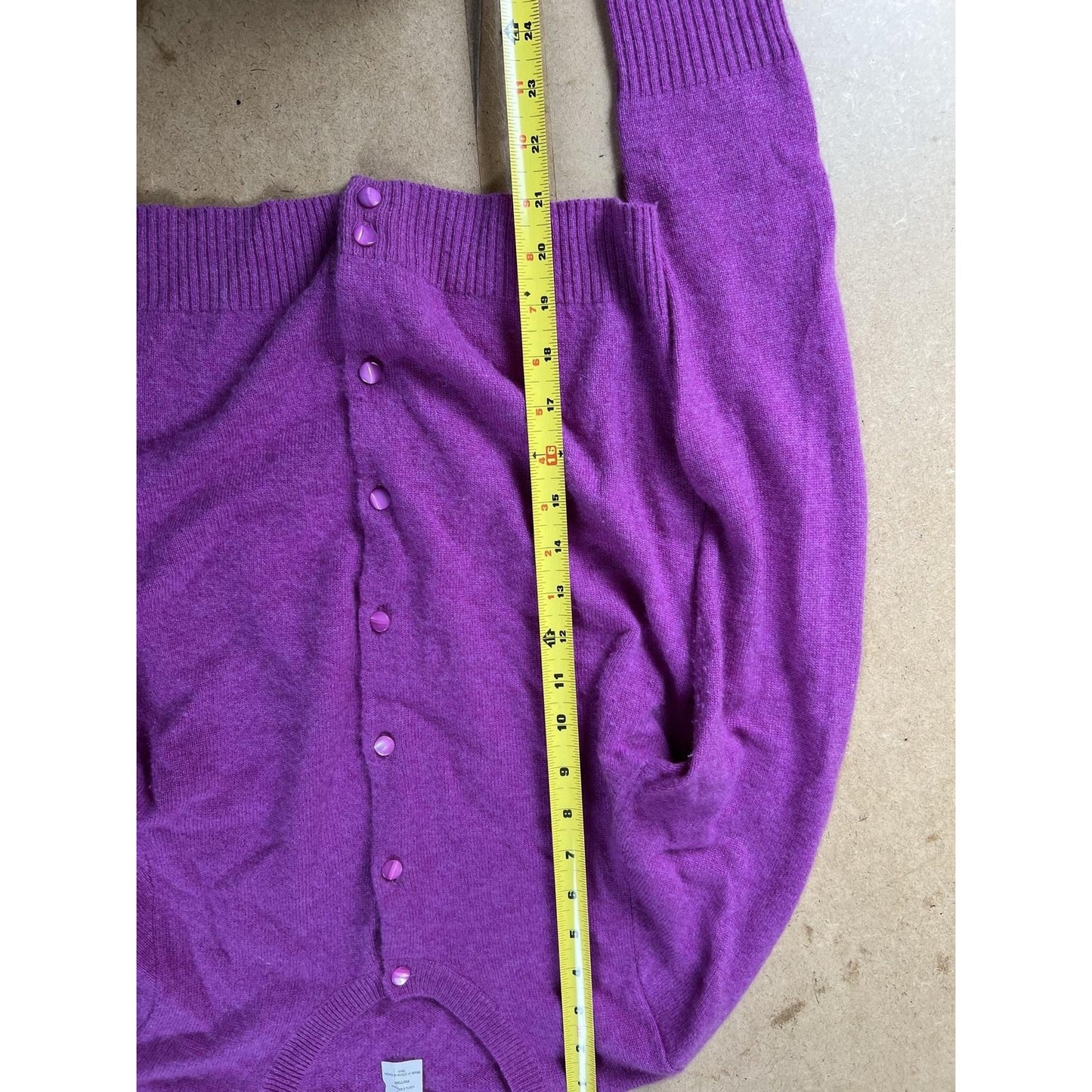 J.CREW Cardigan Womens S Purple 100% Cashmere Lightweight Crew Neck Tight-Knit