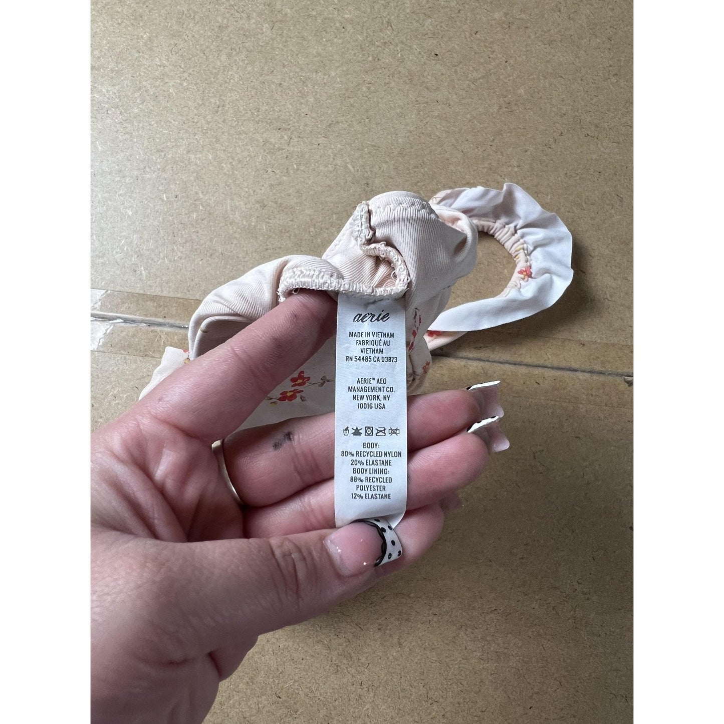 Aerie Bra Womens S White Bralette Floral Ruffle Lined Wireless Pullover