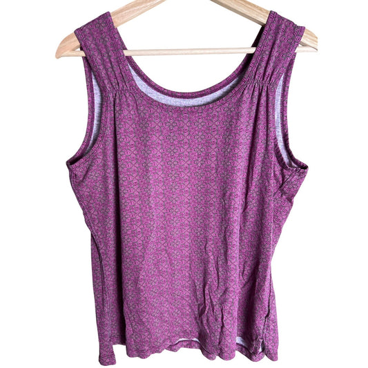 Royal Robbins XL 100% Cotton Purple Floral Tank