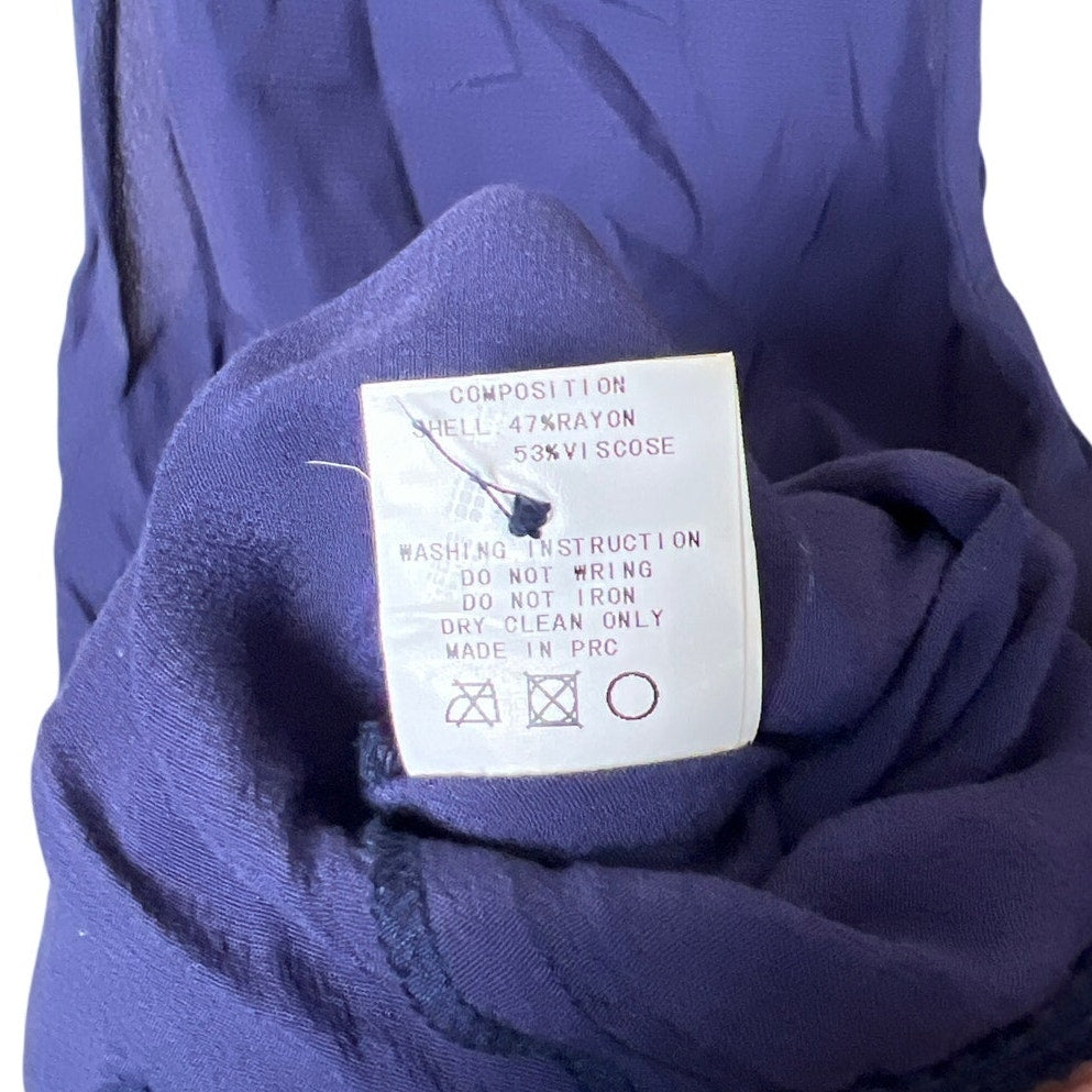 BLQ Size 1 Blue Rayon Women's Top