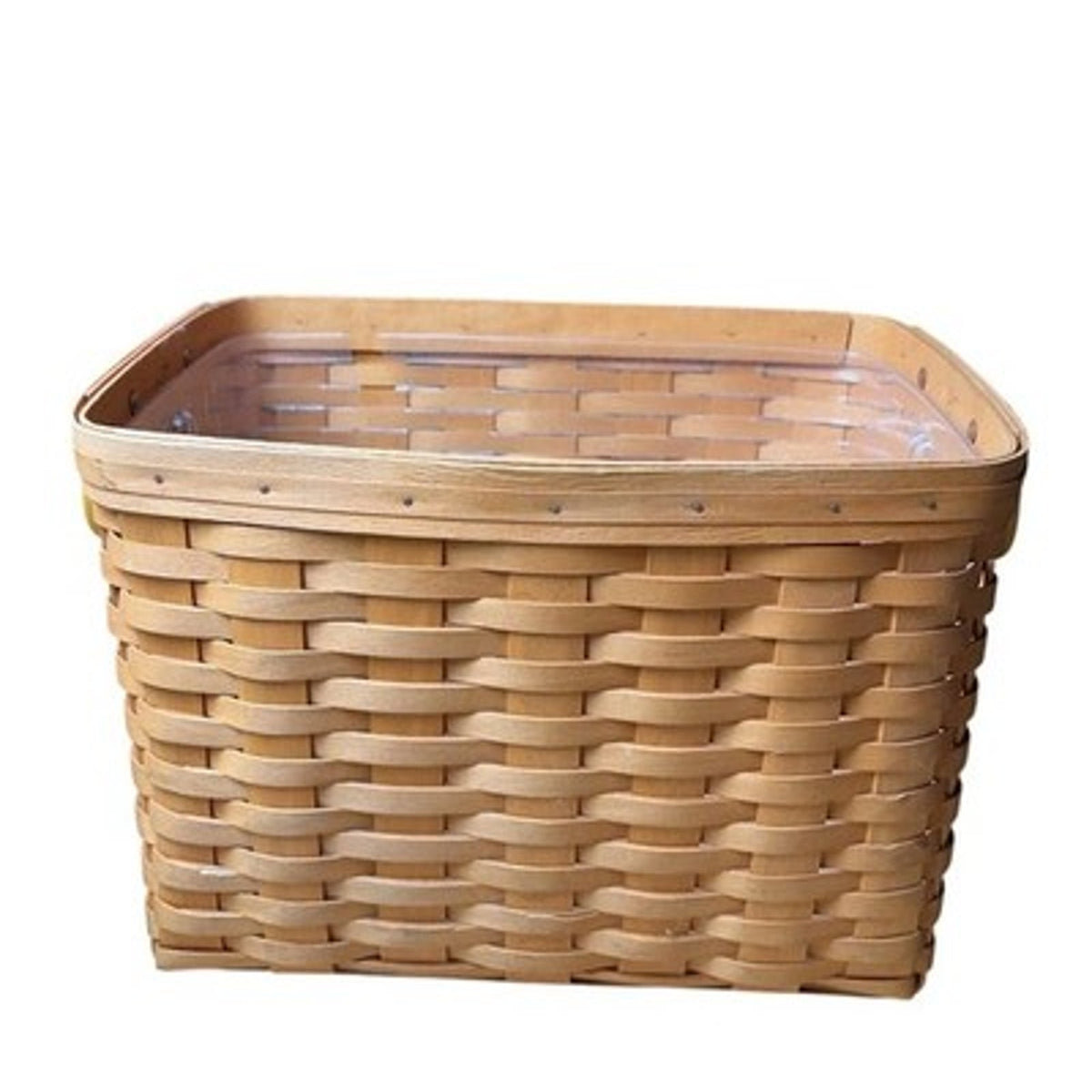 Longaberger Baskets Storage Basket Beige Medium Handle Rustic Made In USA