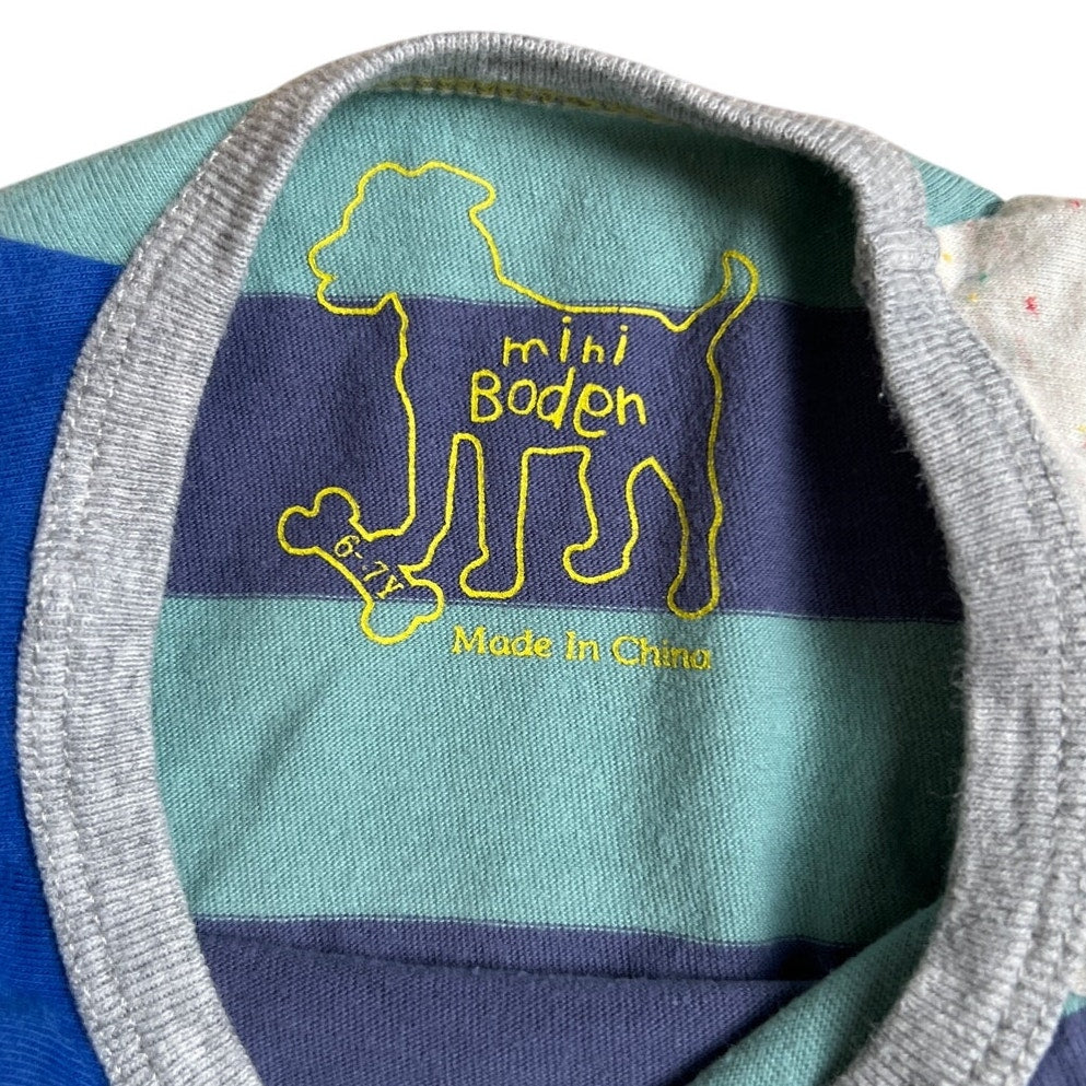 Mini Boden Unisex Kid Stripped long-Sleeve Top Size 6-7Y