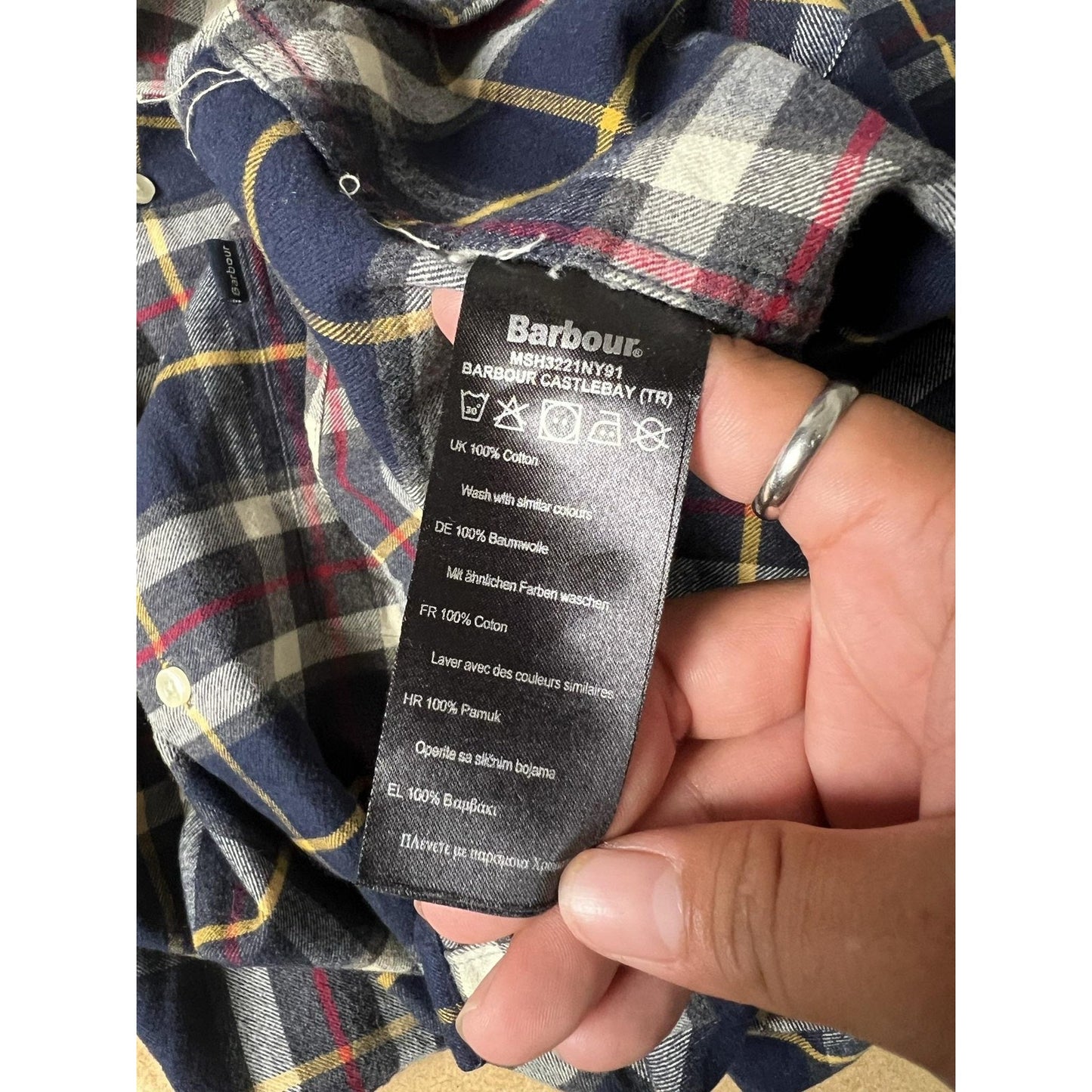 Barbour Shirt Mens L Blue Plaid Long Sleeve Button Up Casual Tailored Fit