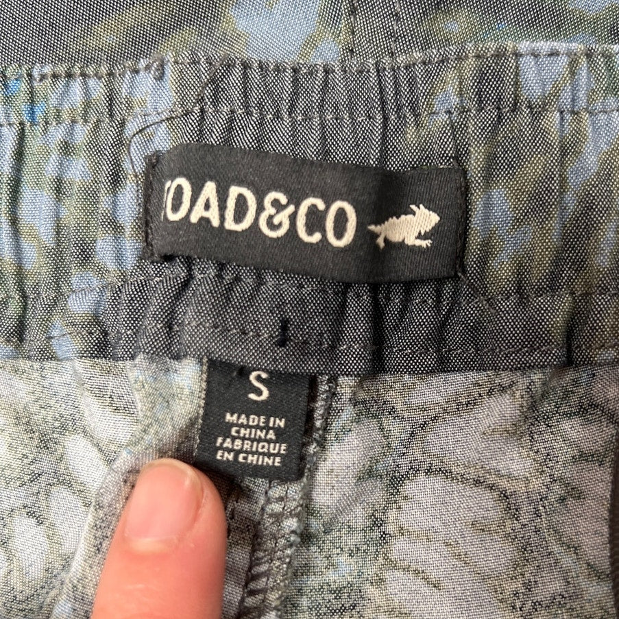 Toad Co Shorts Men Small Blue Organic Cotton Blend Stretch Geometric Drawstring