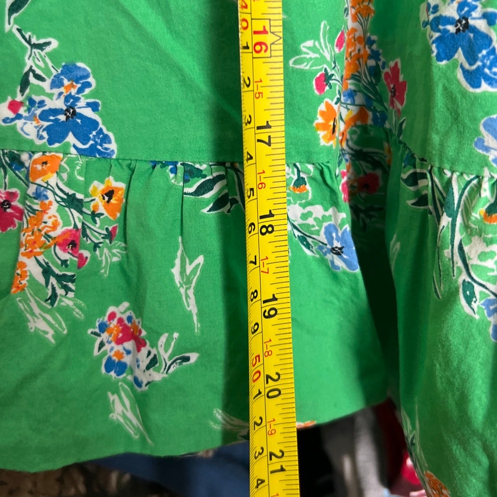 Cat & Jack 5T Toddler Green Floral Smocked Dress