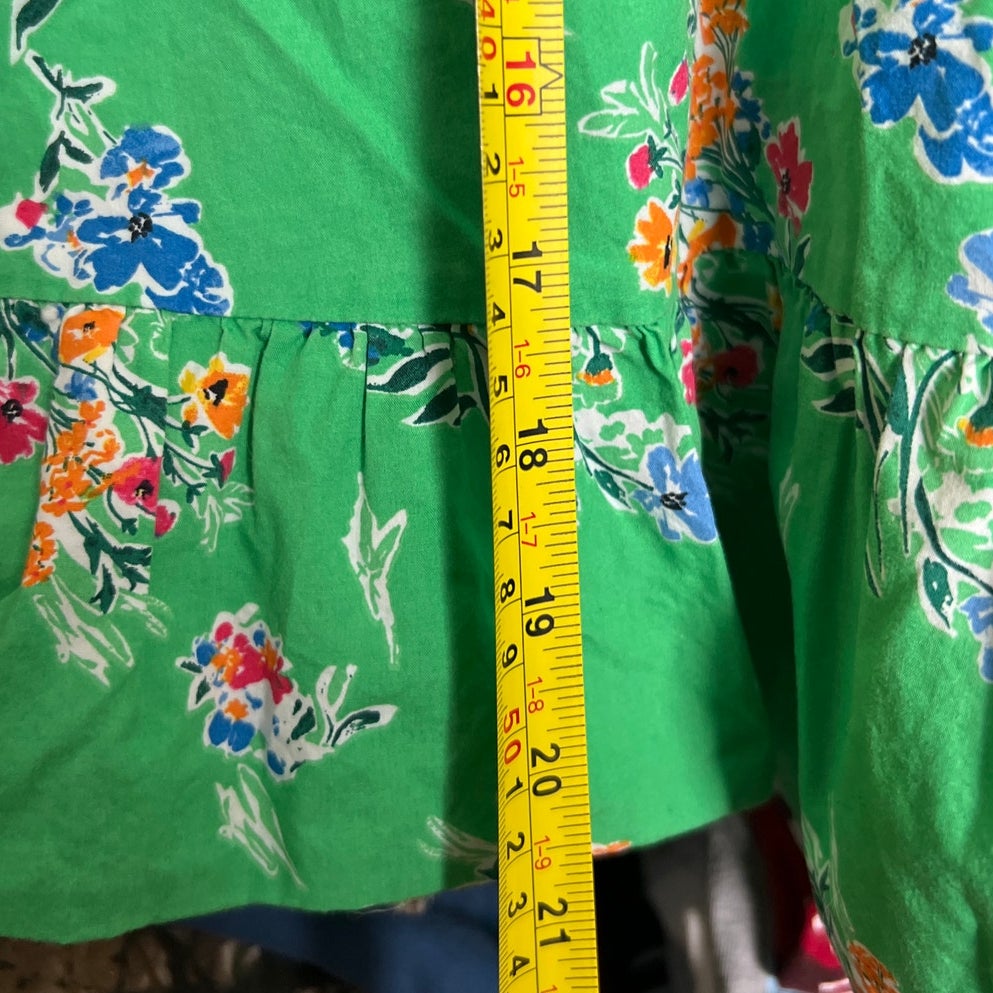 Cat & Jack 5T Toddler Green Floral Smocked Dress
