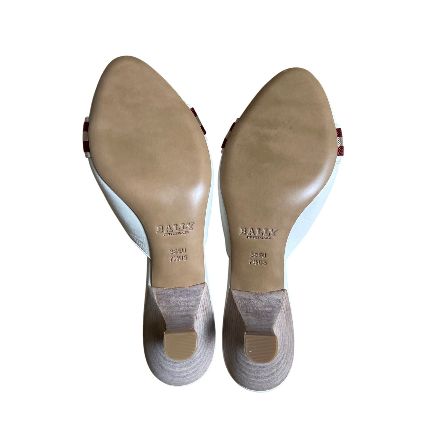 Bally Of Switzerland White Heel Sandals Women Size 7.5