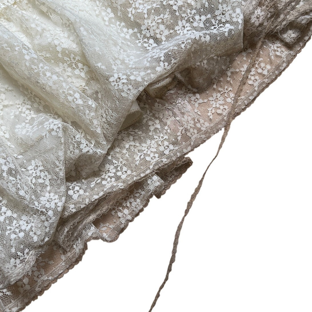 Vintage Gunne Sax White Lace Prairie Gown Dress Size 9
