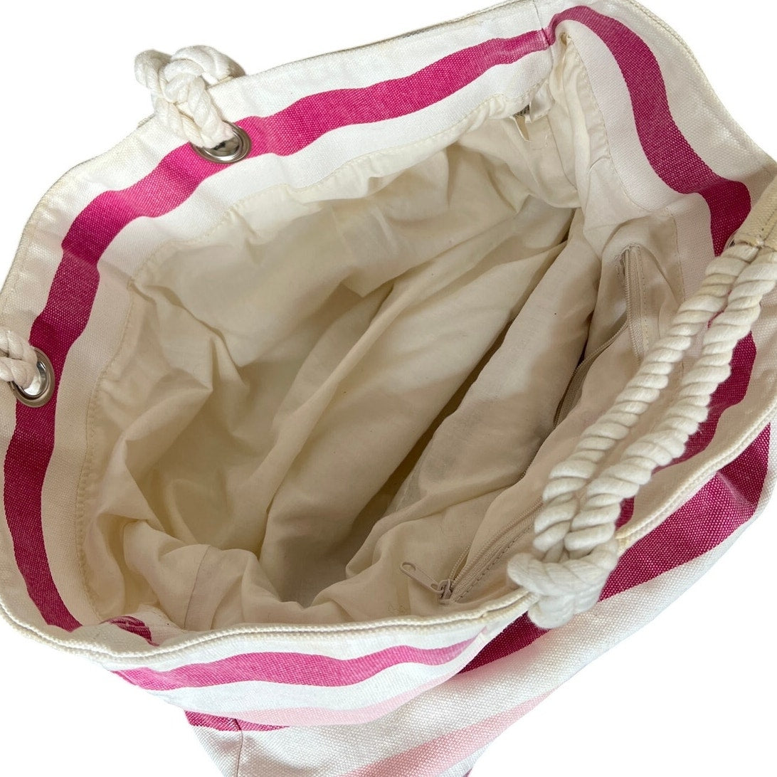 Y2K Gap Striped Pink & White Large Tote Bag
