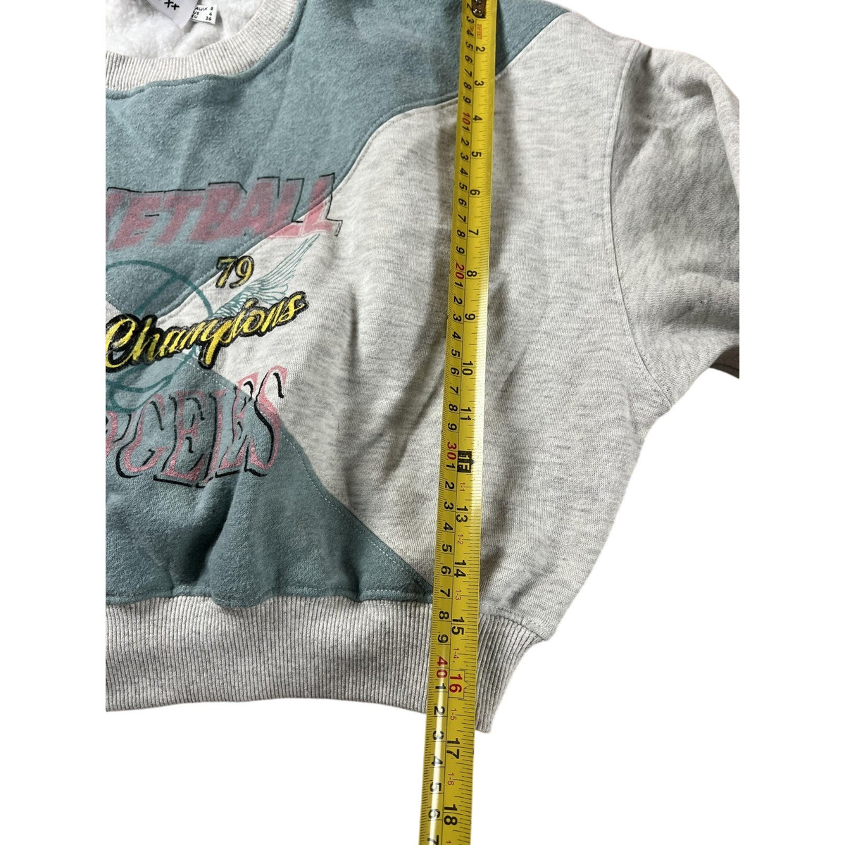 Princess Polly Sweater Womens 4 Gray Pullover Graphic Lined Relaxed Fleece