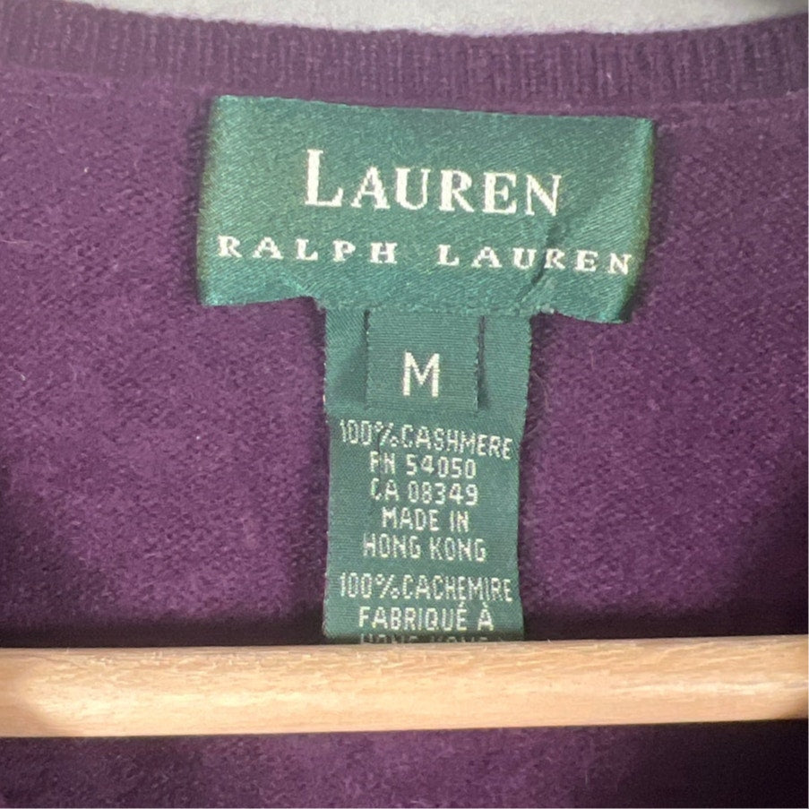 Lauren Ralph Lauren 100% Cashmere Purple Top Women Size M