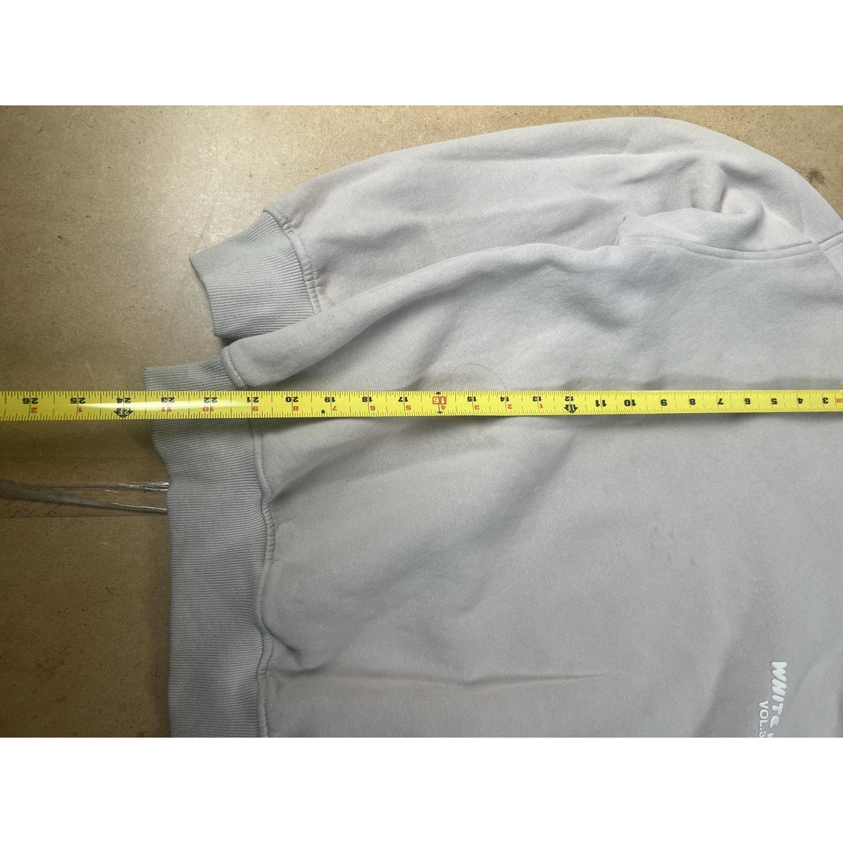 White Fox Sweater Unisex M Gray Pullover Hooded Lined Fleece Heavyweight Logo
