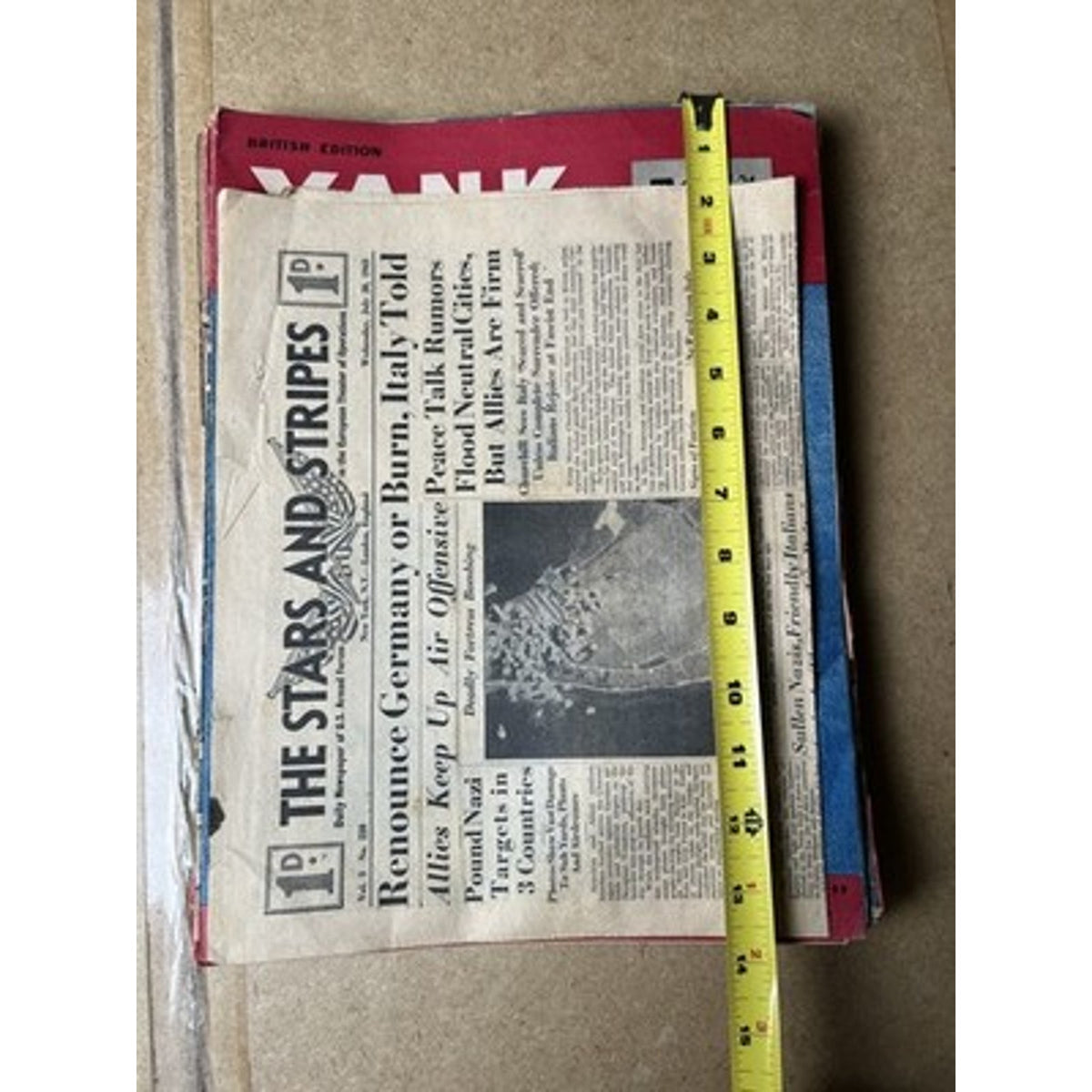 YANK The Army Weekly Magazines Lot WWII Red Black White Original Made In USA