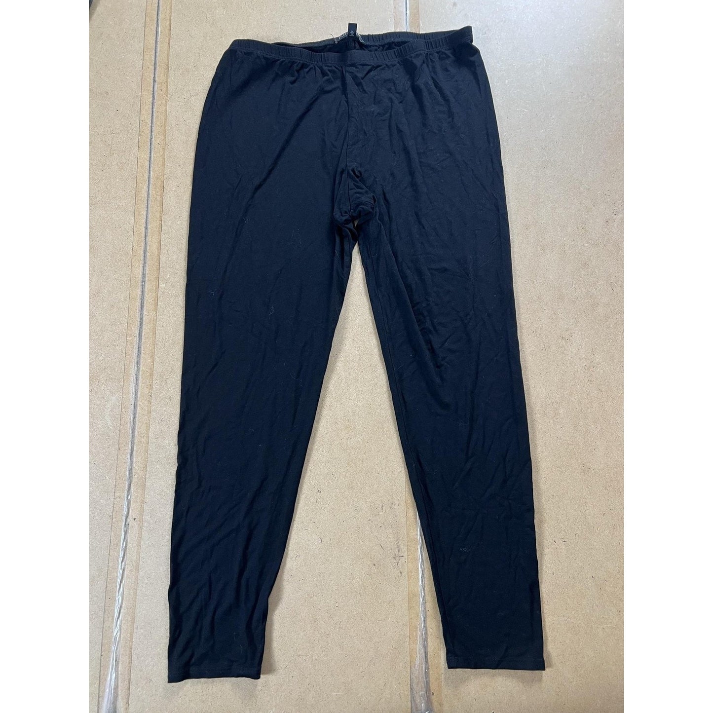 Eileen Fisher Leggings Womens XL Black Ankle Casual Jersey Viscose Spandex