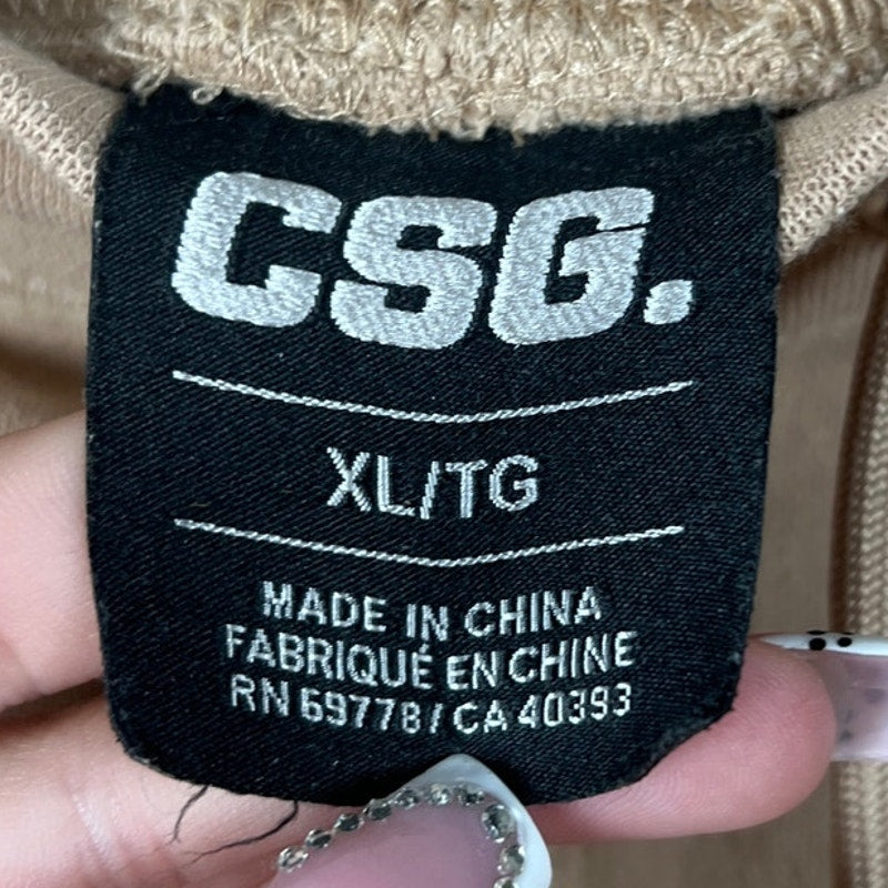 CSG Pants Men’s Tan Drawstring Joggers Size XL