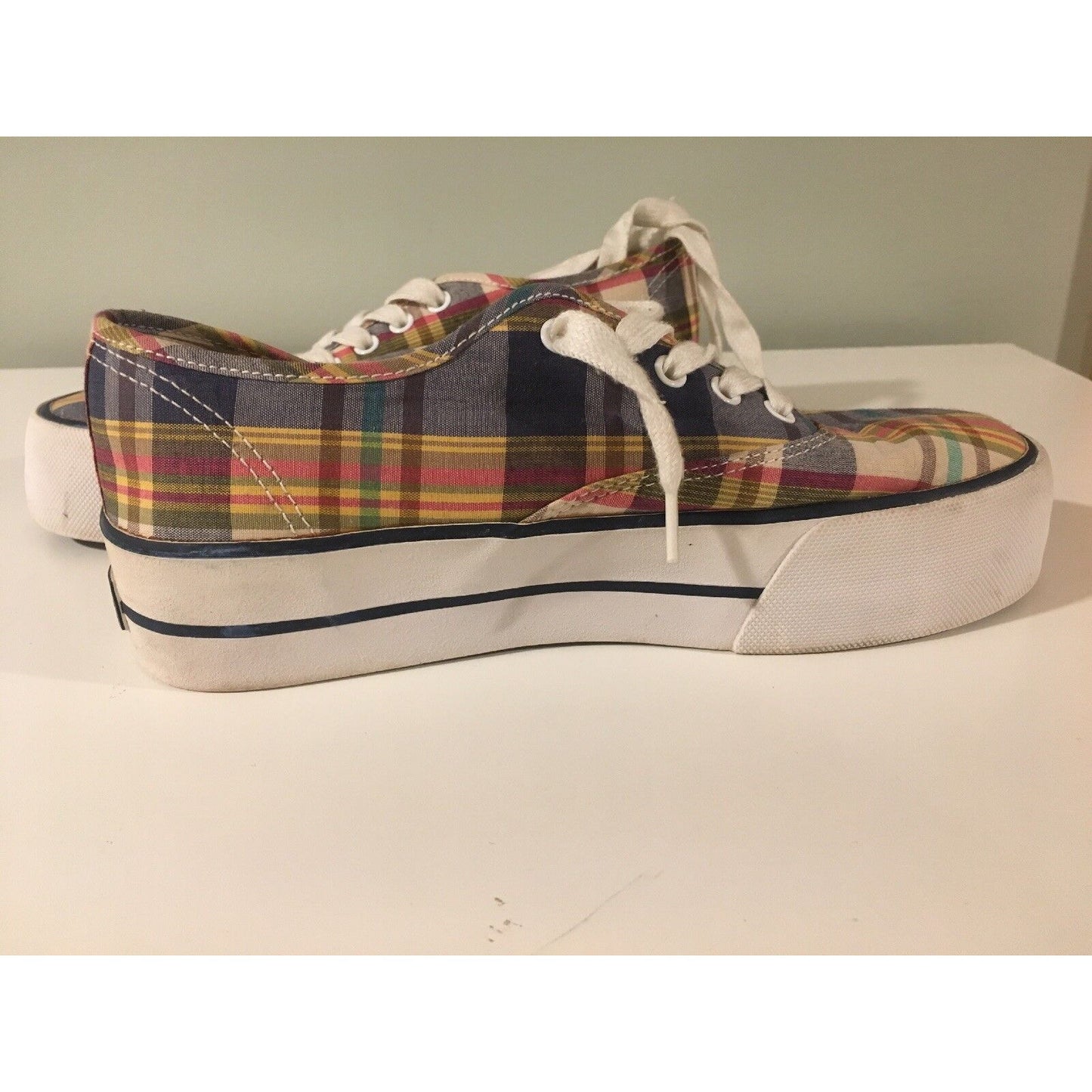 POLO Ralph Lauren Women's Plaid Tennis Sneaker Shoes Sz 4