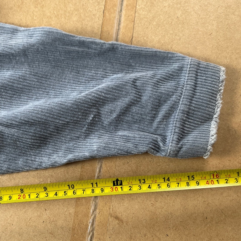 Zara Women's Heavy Blue Corduroy Long Sleeve Button Up Jacket Size XL