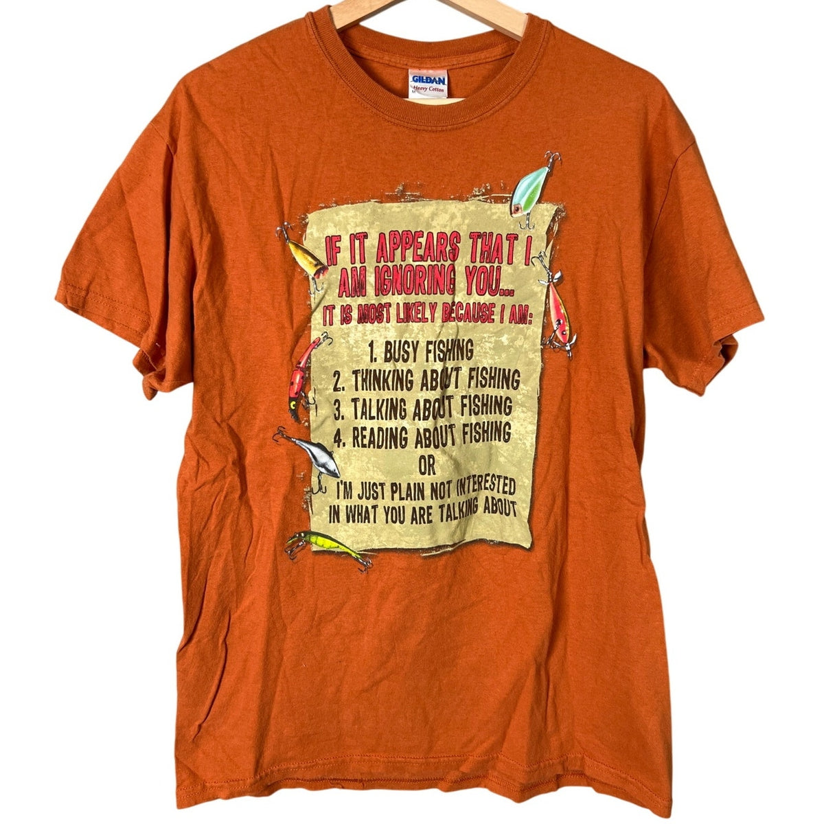 If It Appears That I am Ignoring You..Gildan Funny T-shirt Orange Unisex Medium