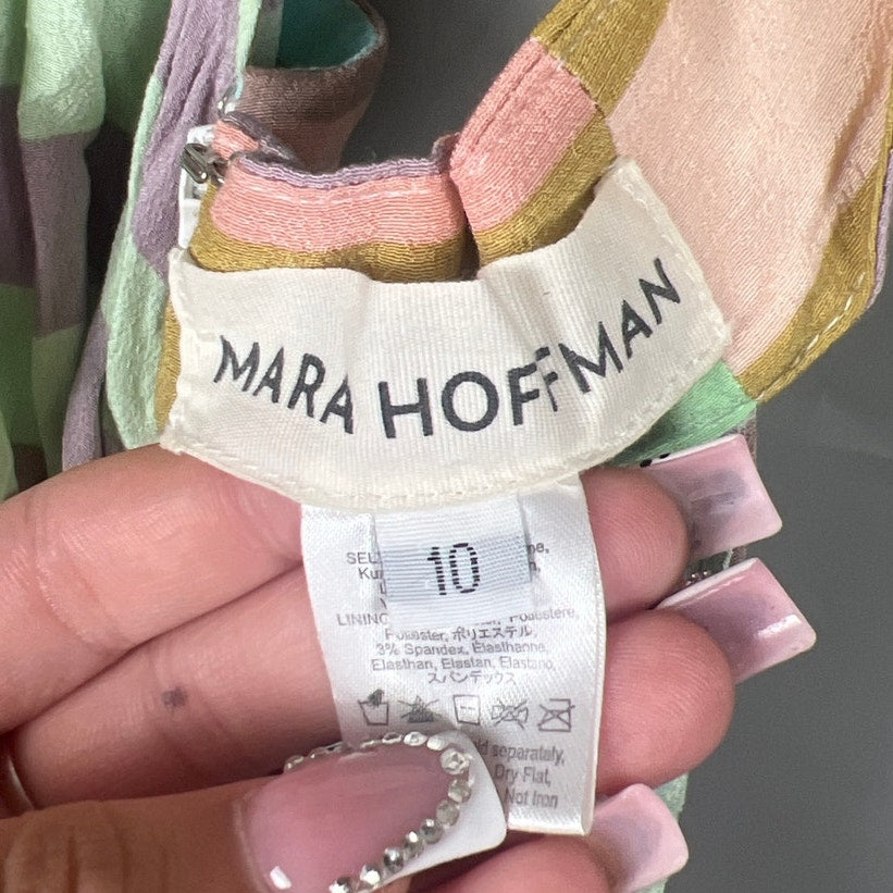 Mara Hoffman Multi-Color stripe Halter Dress Women's Size 10