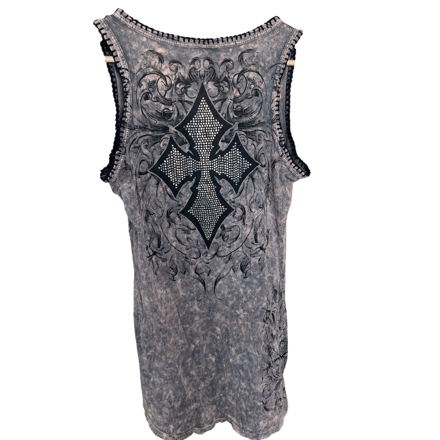 Y2K Vocal Made In USA Grunge Rhinestone Women Faded Wash Tank