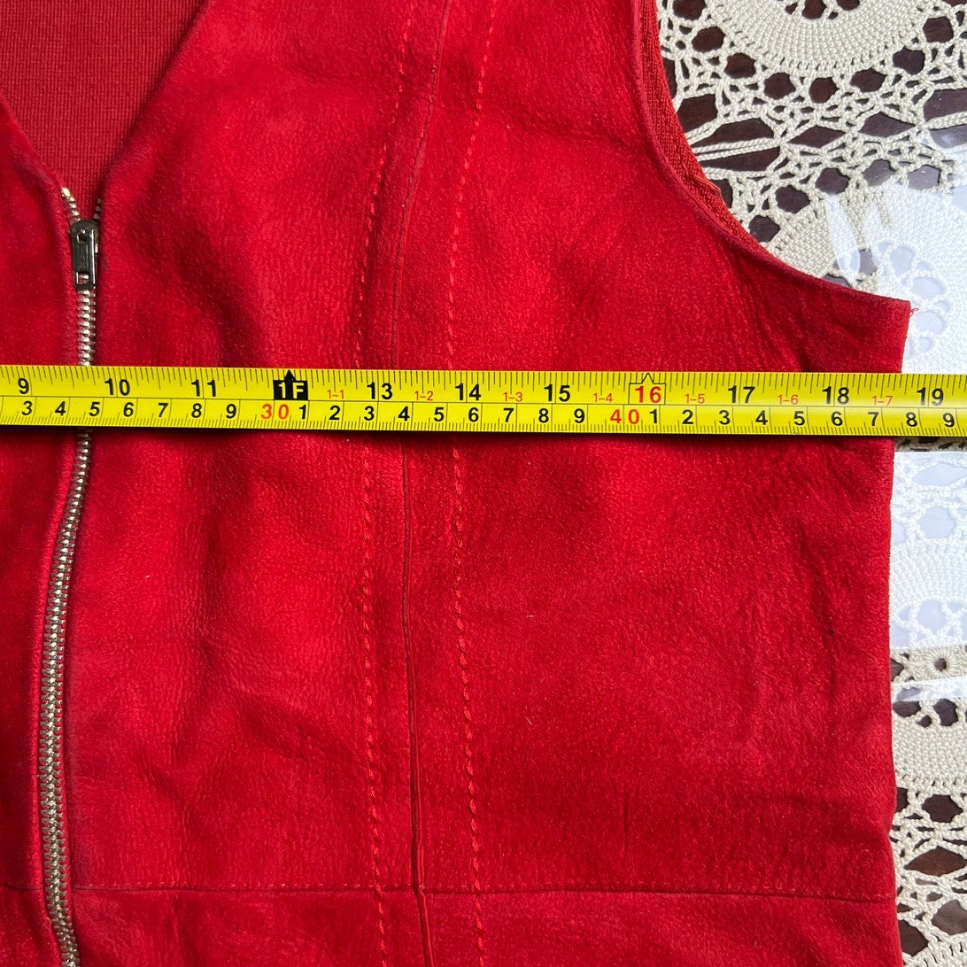 Vintage Field-Schlick Red Women Zip-Up Vest Size 12