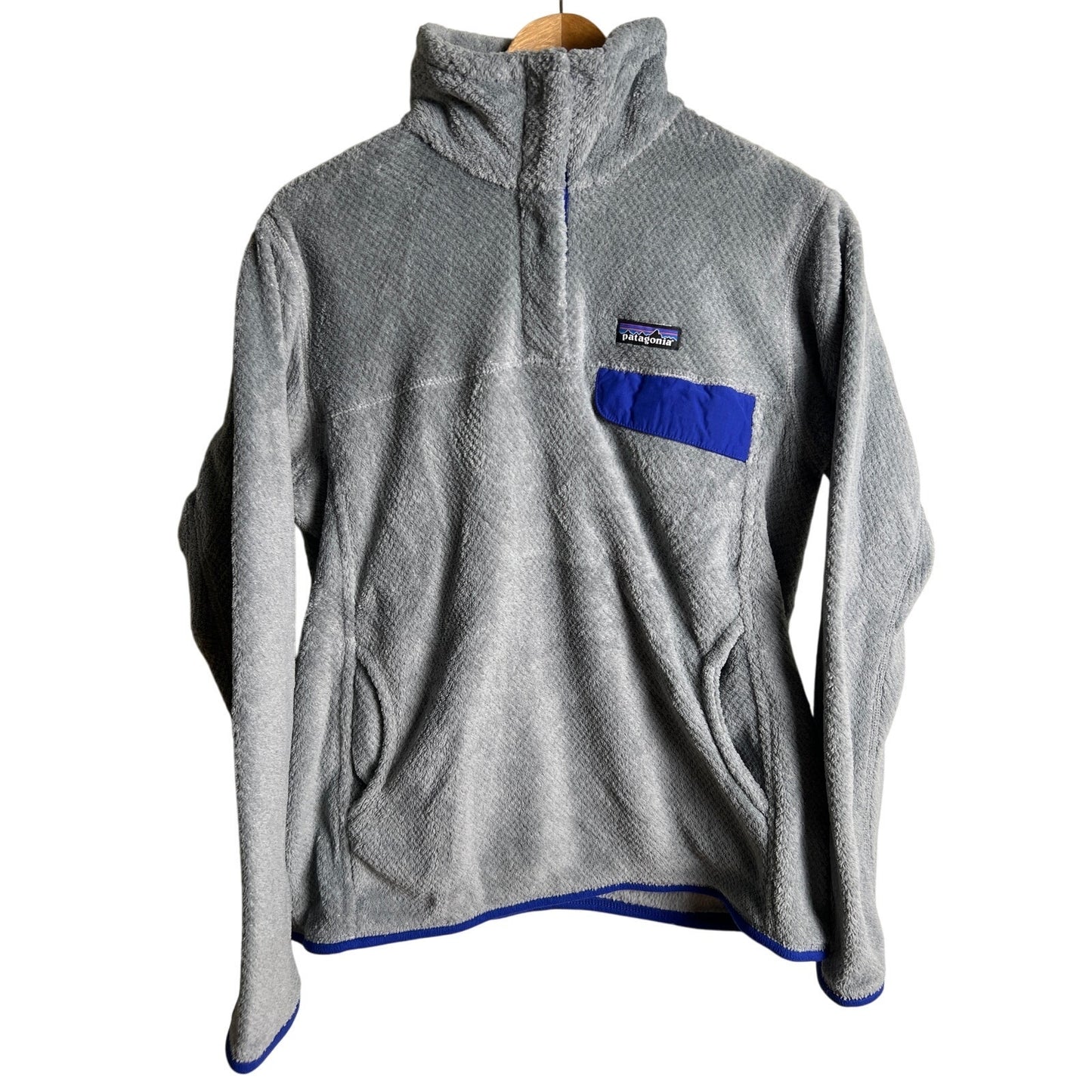 Patagonia Women's Size L Re-Tool Gray Pockets Snap T Pullover Jacket