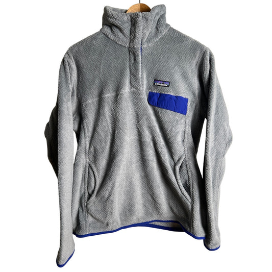 Patagonia Women's Size L Re-Tool Gray Pockets Snap T Pullover Jacket