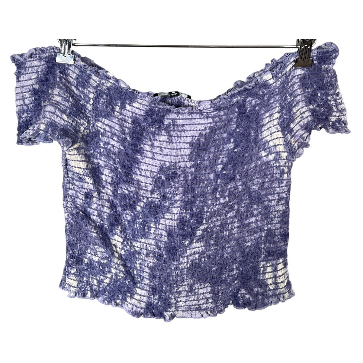 Kendall & Kylie Top Size Medium 100% Rayon Crop Top Smocked Shirt