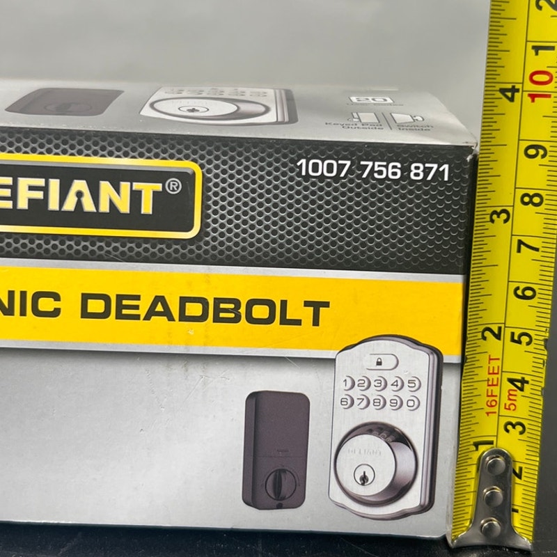 Defiant Electronic Deadbolt Single Cylinder NEW Satin Nickle Finish