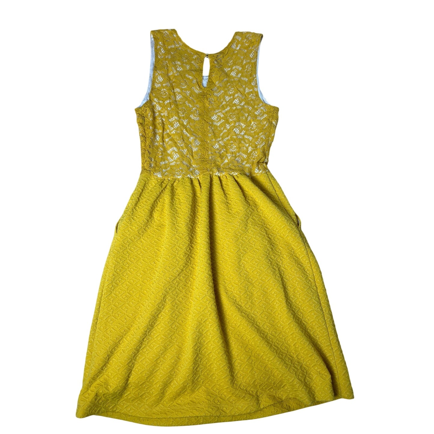 Maeve Anthropologie Vera Lace Yellow A-Line Pocket Summer Dress Size XS